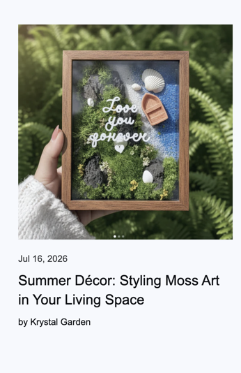 Summer Décor: Styling Moss Art in Your Living Space