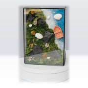 Coastal Moss Art | Desk Decor & Gift | Black Glass Frame