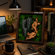 Handcrafted Preserved Moss Wall Art – Ebony Anthurium