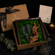 Handcrafted Preserved Moss Wall Art – Ebony Anthurium